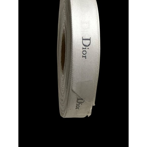 Dior White Satin Ribbon Roll 1 Inch Wide With Printed Logo 50M One Spool New - Picture 4 of 5